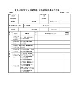 5.27.12空调水系统安装(金属管道)工程检验批质量验收记录