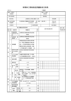 5.9.1砖砌体检验批质量验收记录表