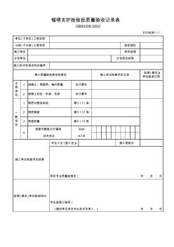 50、锚喷支护检验批质量验收记录表