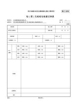 5、鉆(挖)孔樁樁位檢查記錄表(記錄表4)