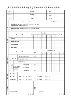 60、电气照明器具及配电箱(盘)安装分项工程质量验收记录表