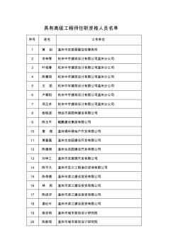 62016年浙江省建筑工程技术人员高级工程师任职资格
