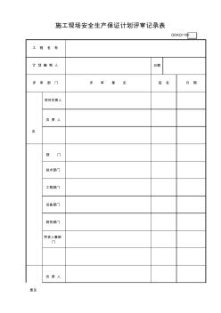 6施工现场安全生产保证计划评审记录表GDAQ1106