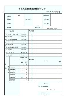 7.1.1.186、骨架隔墻檢驗批質(zhì)量驗收記錄