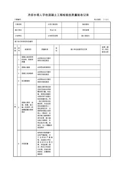 7.1.2.3冷卻水塔人字柱混凝土工程檢驗批質(zhì)量驗收記錄