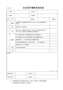 7.4.2安全防护棚搭设验收表