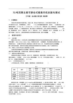 70噸雙跨主索可移動式纜索吊機安裝與調試1