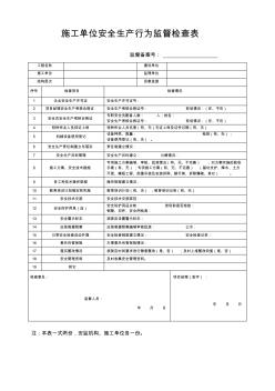 7、施工單位安全生產(chǎn)行為監(jiān)督檢查表