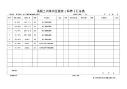 7、混凝土试块试压报告汇总表标