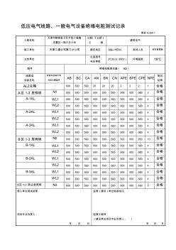 7低壓電氣線路、照明配電箱絕緣電阻測(cè)試記錄津資K-D4-1