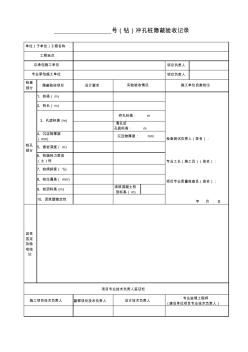 83-84()号(钻)冲孔桩隐蔽验收记录