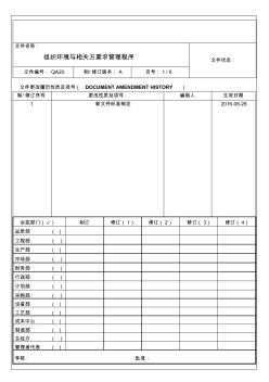 86QA20A组织环境与相关方要求管理程序