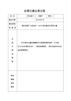 86供煤廠合理化建議征求意見表