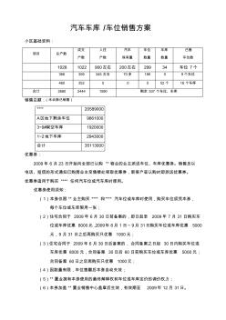 86车库车位销售方案