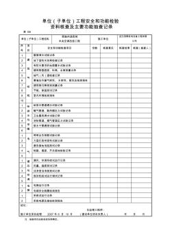 8、单位(子单位)工程安全和功能检验资料核查及主要功能抽查记录(表G6)