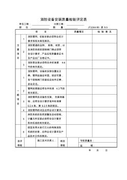 9.5消防设备安装质量检验评定表