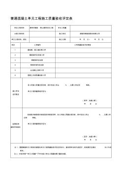 a混凝土坡面框架单元工程施工质量验收评定表-精品文档