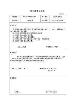 A项目安全检查记录表