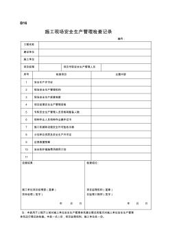 B16施工现场安全生产管理检查记录表 (2)