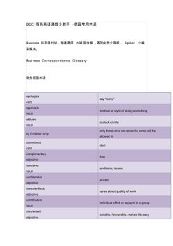 BEC商務(wù)英語(yǔ)通信小助手-信函常用術(shù)語(yǔ)