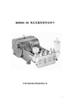 BZW40(50)高压柱塞泵使用说明书要点