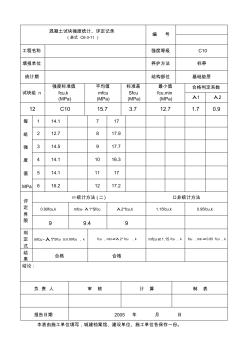 C20混凝土强度评定表