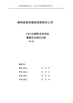 CB12MW汽轮发电机组整套启动调试方案(第一版)