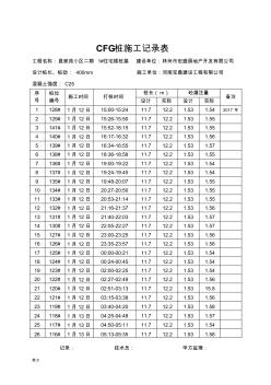 CFG桩基施工记录【精选】-精心整理