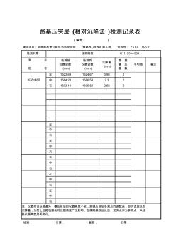 D-6.1路基壓實(shí)層(相對沉降法)檢測記錄表4