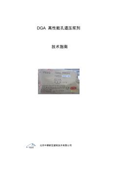 DGA高性能孔道壓漿劑工藝