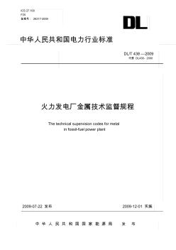 DL438-2009火力发电厂金属技术监督规程资料
