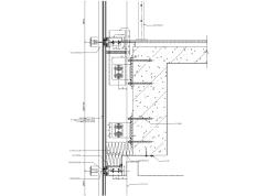 dt-46竖明横隐幕墙连接件纵剖节点图(层间防火)