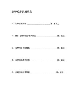 ERP实施工作计划