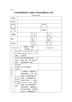 G2-11-化学建材管管道接口连接施检验批质量验收记录表