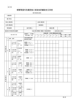 G2158-钢管管道外防腐层施工检验批质量验收记录表