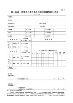 G2—4软土路基(砂垫层处理)施工检验批质量检验记录