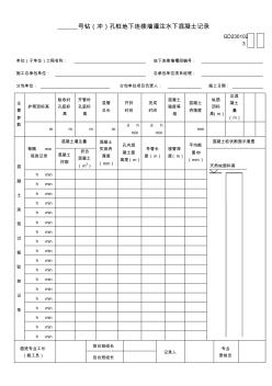 GD2301023-(钻)冲孔桩地下连续墙灌注水下混凝土记录