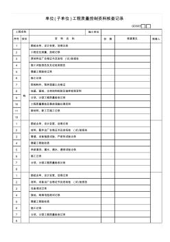 GD3001单位(子单位)工程质量控制资料核查记录 (2)