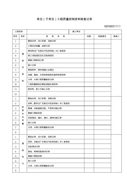 GD3001-单位(子单位)工程质量控制资料核查记录