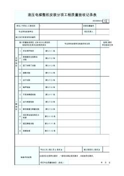 GD3060414液壓電梯整機(jī)安裝分項(xiàng)工程質(zhì)量驗(yàn)收記錄表