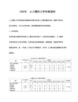 HDPE土工膜的力学性能指标