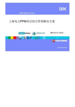 IBM咨询：上海电气PPM项目组合管理解决方案