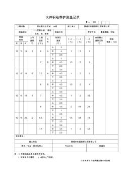 JJ050大體積砼養(yǎng)護(hù)測溫記錄