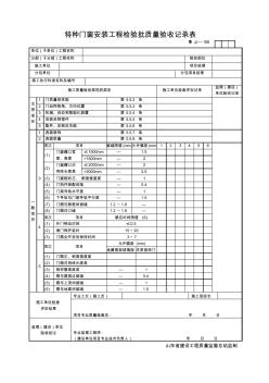 JJ188特種門窗安裝工程檢驗批質(zhì)量驗收記錄表