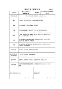 JN1.1建筑节能工程概况表