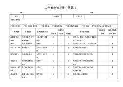JSA工作前安全分析表吊裝