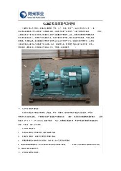 KCB齿轮油泵型号及说明