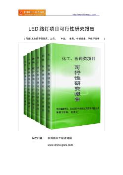 LED路灯项目可行性研究报告范文格式(专业经典案例)
