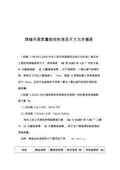 lv焊縫外觀質量驗收標準及尺寸允許偏差