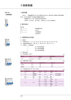 NB1-63交流小型断路器产品样本